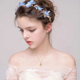 YISXVD Cute Colourful Crystal Apple Cherry Necklace for Women Lifelike Fruit Pendant Choker Necklace (Pink)