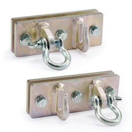 ONECHOI Tractor Bucket Hooks, Bolt On Clevis Mount with 1/2” Shackle, 5/16”Grab Hooks G70 Steel, Shackles Mount with Backer Plate, Heavy Duty Tow Hook for Car Truck SUV RV UTV Tractors Bucket (Gold)