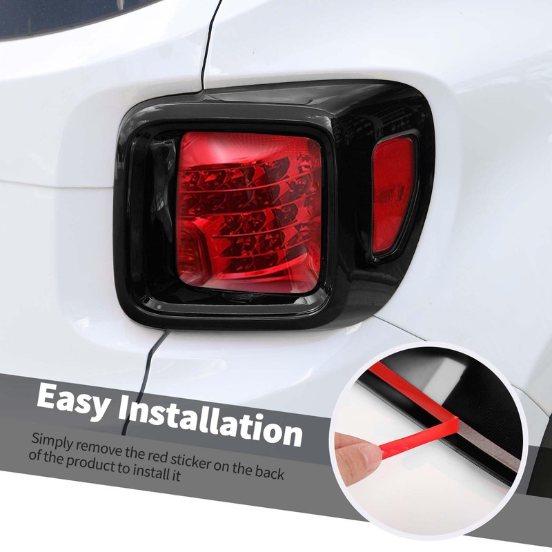 Jimen Tail Light Cover Trim Compatible with Jeep Renegade 2015-2023