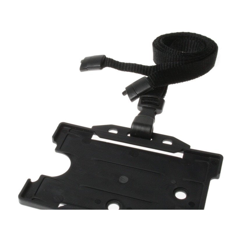 Customcard ltd® Set of Black Neck Strap Lanyard with Plastic