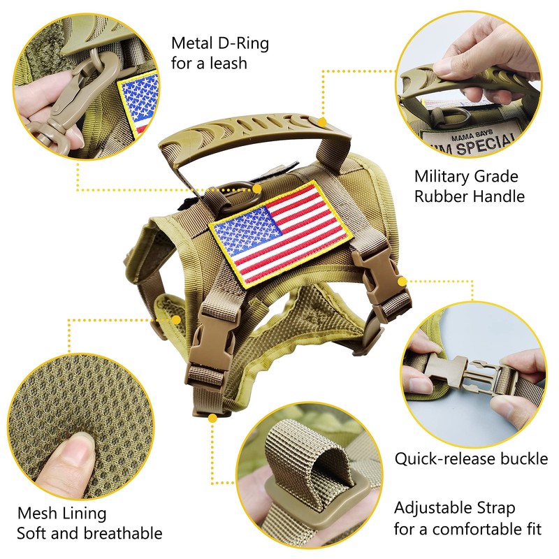 Tactical Cat Harness and Leash for Walking Escape Proof, Adjustable