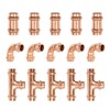 15-Pro Pack Orianse Copper Propress Fittings Plumbing Heavy Duty 1/2"