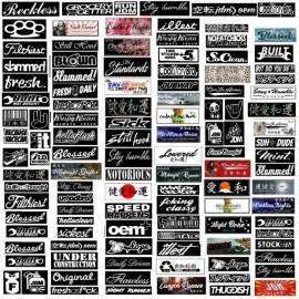 OwnTheAvenue Automotive Sponsor Style JDM 120 Decals Stickers Pack V1 Car Racing Drift Lot