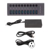 10 Port USB3.0 Hub Splitter Independent Power Supply Charging Data