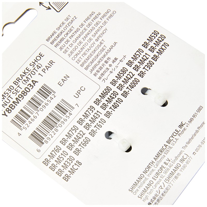 Shimano Y8BM9803A M70T4 brake shoe set, 2 pairs, black