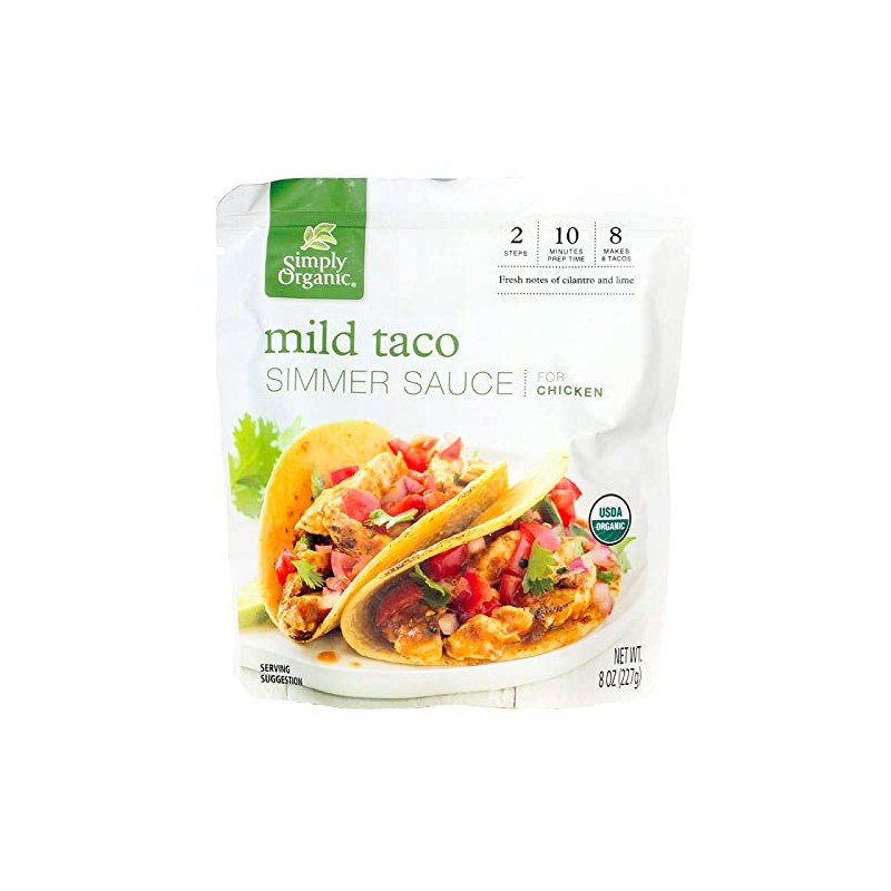 Simply Organic Mild Taco Simmer Sauce, Certified Organic | 8