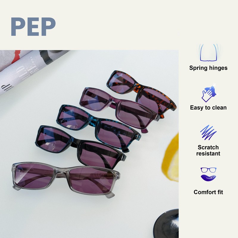 OPULIZE Black Reading Sunglasses UV400 Designer Style Mens Womens S92-1