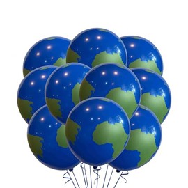 6 Count Planet Earth Balloons World Map Balloons 12 Inches, Globe Birthday Balloons Latex Party Earth Day Decorations Gift Teaching Supplies