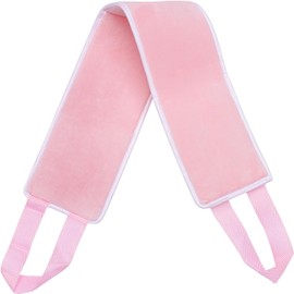 SEWACC Banda Aplicadora de Bronceador de Espalda 1 Unidad Tamaño Mediano Material de Felpa Color Rosa para Uso Corporal Autobronceador Fácil Aplicación en Casa