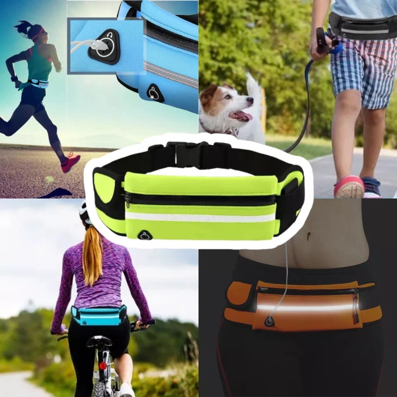 Universo en Linea Cangurera Deportiva Con Cinturón Elástico Salida Audífonos