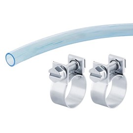 (10 x 13 mm) Sold by the Metre PVC Petrol Hose Pipe Fuel Hose Water Hose Aquarium Hose Air Hose Including 2 x Mini Hose Clamps W1 (10.0 x 13.0 mm (Clamp Large 11 x 13 mm)