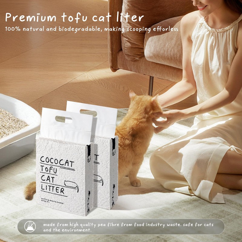Cococat Plant-based Tofu Cat Litter (5 Packs)