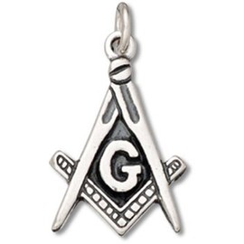 Sterling Silver Masons Freemasonry Masonic Square And Compass Letter G Symbol Charm Bead For Bracele