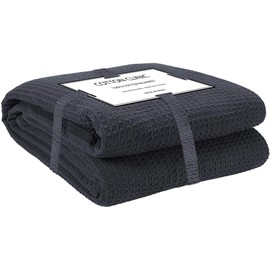 Cotton Clinic Waffle Bed Blanket 100% Cotton - All Season Blanket - Soft Breathable Lightweight - Perfect Blanket Layer for Couch Bed Sofa - Cozy Warm Queen Size Bed Blanket Grey