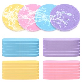 48 Stück Gesichtsschwämme, PVA komprimierte Reinigungsschwämme, ultra-weich, hoch-elastisch, antibakteriell, für den täglichen Gebrauch und auf Reisen