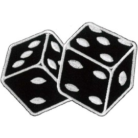 Another Quality product from Klicnow Dice (Black) Embroidered Patch 9cm x 6cm