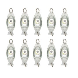 10Pcs LED Underwater Fishing Lure Light Eye Shape Deep Drop Underwater Bait Lure Lamp Attracting Fish Light White
