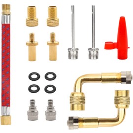 LYSAIMG 16Pcs Bicycle Pump Valve Adapter, Brass Bike Inflation Head,Ball Inflate Adapter,Toys Inflator Adapter,Air Pump Accessories for Standard Pump or Air Compressor.