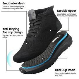AEHAO Non Slip Mens Boots Slip Resistant Work Shoes for Men Restaurant Food Service Waterproof Tactical Chef Walking Casual Shoes Breathable Mesh Militares Outdoor Work Ankle Support Boot,Black 8