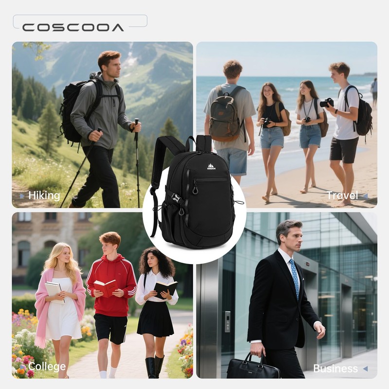 COSCOOA 40x30x15cm Personal Item Travel Backpack,16"x12"x6" Small Carry-On Bag 20L,