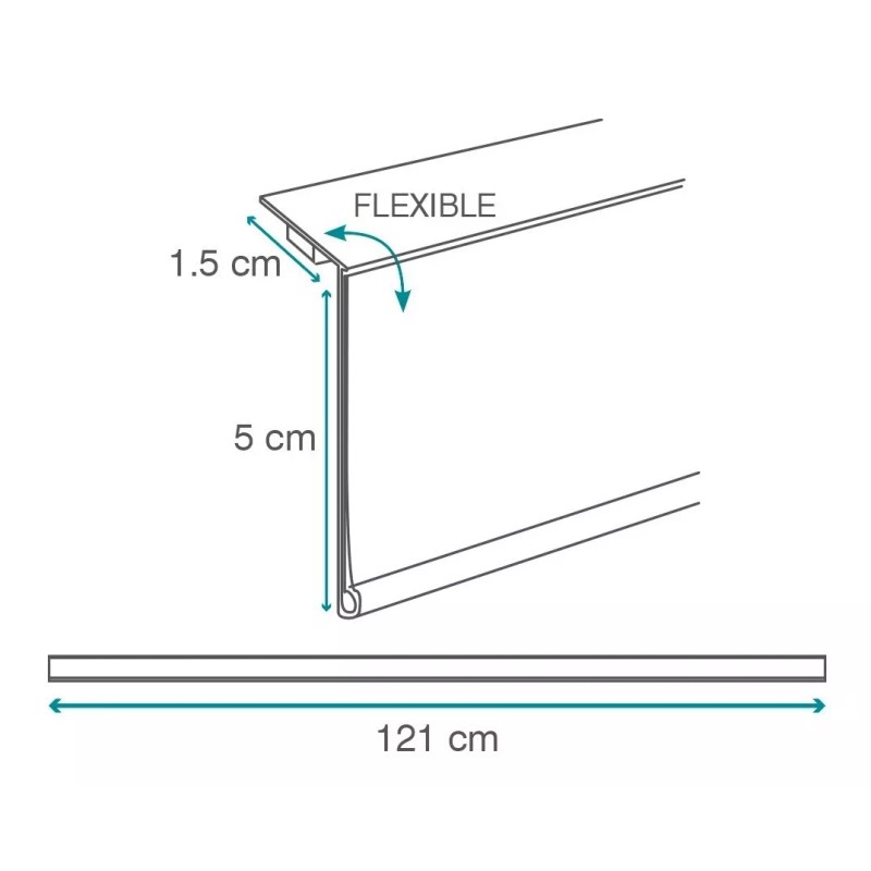 Exhivit Porta Precio Flexible De 5x121 Cms Transparente C/6pz
