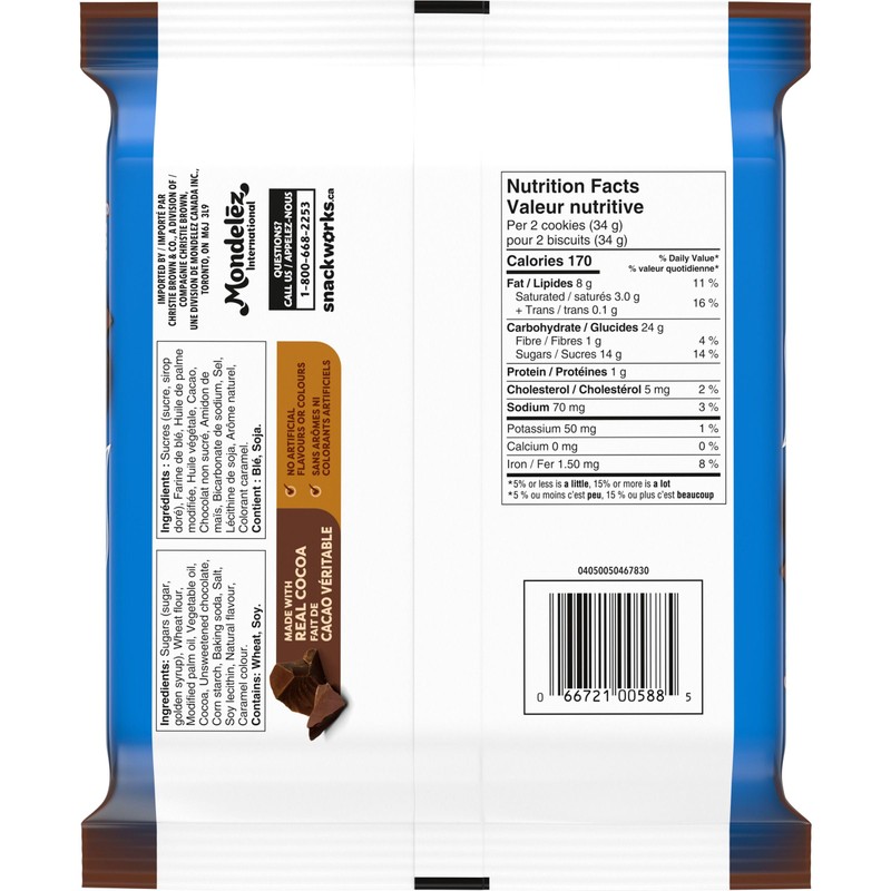 Christie Double Stuf Chocolate Cookies, 303g/10.68oz, Imported from Canada