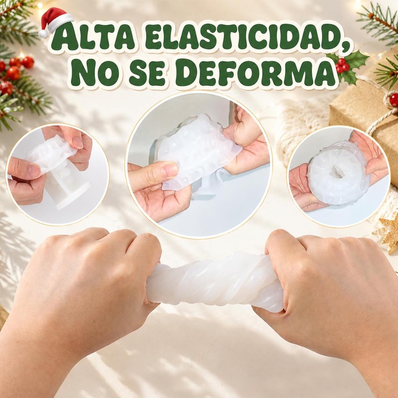 4PCS Moldes de Silicona para ARboles de Navidad,Molde para Velas