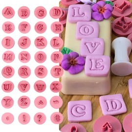 Lefaust - Cutte Letter Stamps for Cookies, Sweets, Clay, and Ceramics – Complete Alphabet, Also Used as Cookie and Brazilian Brigadeiro 33 Pcs.