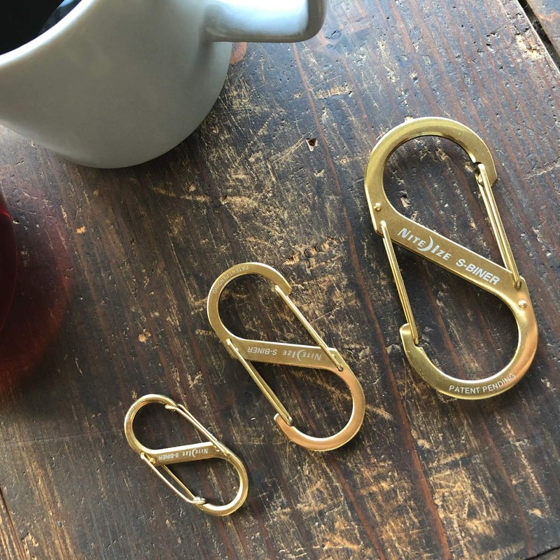 NITEIZE SOP-CMN-SB320 Stainless Steel Carabiner, #3, Brass, Genuine Japanese Product