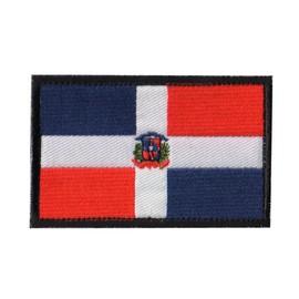 Dominican Republic Flag Embroidered Patch Loop Hook Morale Shoulder sew on Emblem Badges Armband Tactical Patches for Backpacks Hat Clothing Jackets