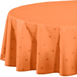Erwin Müller Tablecloth carrot orange size oval: 160x220 cm
