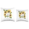 Layla Female Name Floral Spring Watercolor Sunflower Throw Pillow
