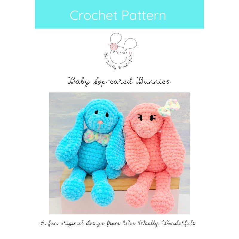 Crochet Pattern - Baby Lop-eared Bunnies Pattern - Printed A5