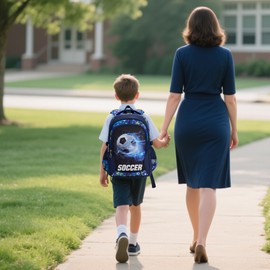 QYTFOA Kids Backpack for Boy Elementary Middle and High School Boys' Bookbag Student Schoolbags Waterproof Durable Spacious with 17in (Blue)