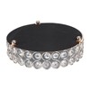 Crystal Cosmetic Makeup Tray 8in Round Display Tray Mirrored Metal