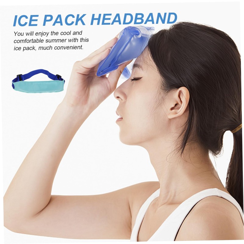 Beavorty Ice Pack Forehead Wrap Reusable Cooling Gel Head Wrap