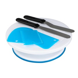 Ideen mit Herz Turntable | Helper for Modeling, Decorating and Painting | DIY | Model Making | Craft Accessories | DIY | Includes Squeegee and Stainless Steel Spatula | Diameter 27.7 cm | 7 cm High