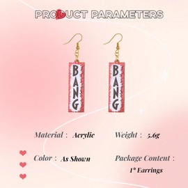 GAUEIOUR BANG Western Earrings for Women,Western Cowboy Inspired Earrings Jewelry for Fans Party Dress Outfit,Fashionable Charm Acrylic Earring