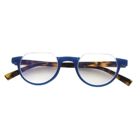 メイガン(Meigan) 老眼鏡 ブルーライトカット レディース メンズ お洒落 薄型 逆ナイロール アンダーリム 下ふち ブルー 度数+1.50 (colorfulook カラフルック 軽量 形状記憶 フレーム) 532415