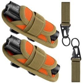 IronSeals 2 Pack 360° Rotatable Clip LED Flashlight Torch Holder Stretchable Adjustable Flashlight Torch Holster Holder Belt Case Pouch