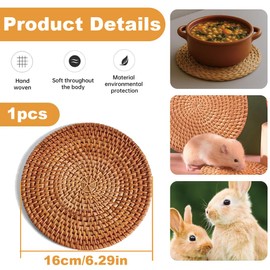 NHQZ Kratzmatte für Kaninchen,Kleintier-Bettmatte,Meerschweinchen Bett,Kaninchen Bett,Geflochten aus Herbst-Rattan,Haustierunterlage,Kratzmatte Kaninchen,Haustierkäfig Bettwäsche