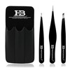 HB Professionals Tweezers Set With Case - Premium Stainless Steel