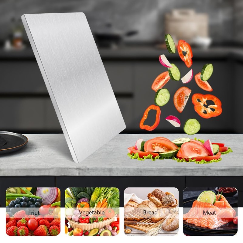 Stainless Steel Cutting Board with Lip for Kitchen,15.7 x 11.8