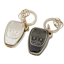 2pcs for Key Fob Cover fit for Chrysler 200 Aspen PT Compass Patriot Wrangler Grand Cherokee Commander Liberty Key (Black White)