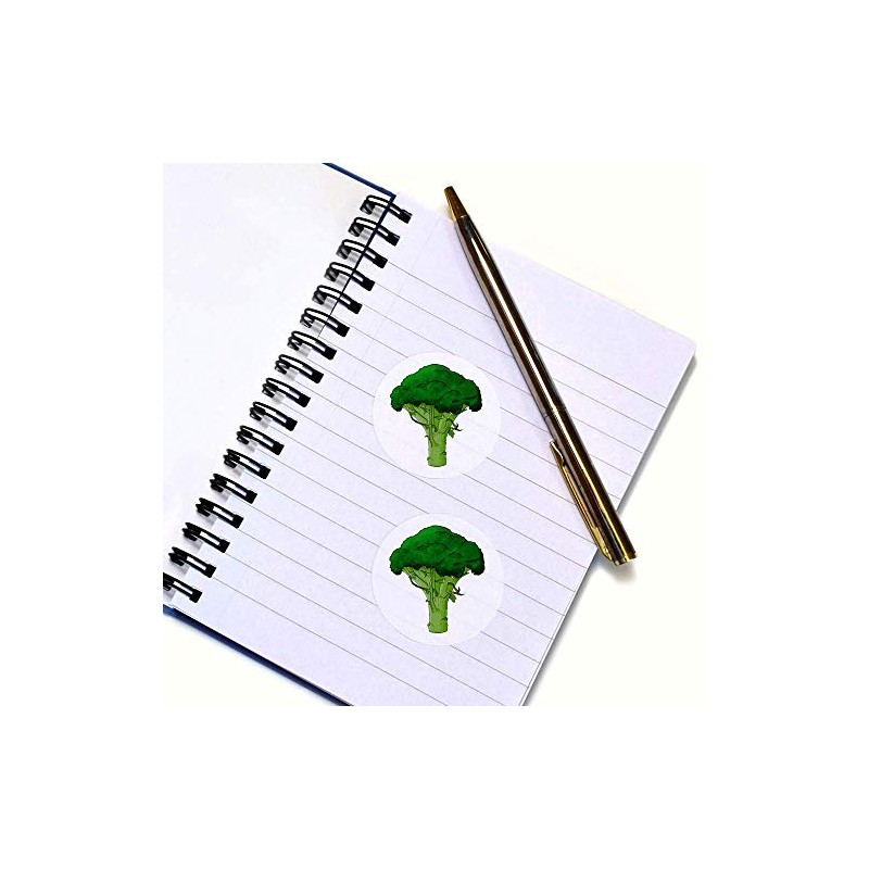 24 x 40mm Round 'Broccoli' Stickers (SK00040055)