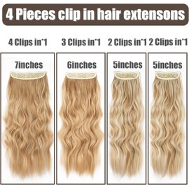AliLeader 20 Inches Clip-in 4Pcs Natural Thick Long Curly Hair Extensions for Women (268H613#)