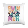 Swimmer swimming goggles Throw Pillow