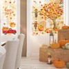 Resurhang Fall Maple Leaves Wall Decals Fall Tree Scarecrow Pumpkin