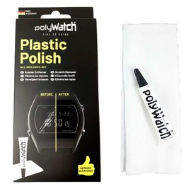 Polywatch Plastic Crystal Glass Polish & Scratch Remover Repair Tool Set with White Plishing Cloth
