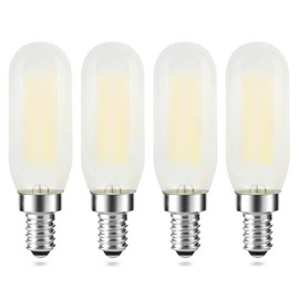 Frosted E12 LED Bulb Dimmable, T6/T25 Candelabra LED Light Bulbs 25W Equivalent, 4000K Neutral White, Tubular Chandelier Light Bulbs, 2W, 200LM, E12 Candle Base LED Tube Bulbs, 4 Pack